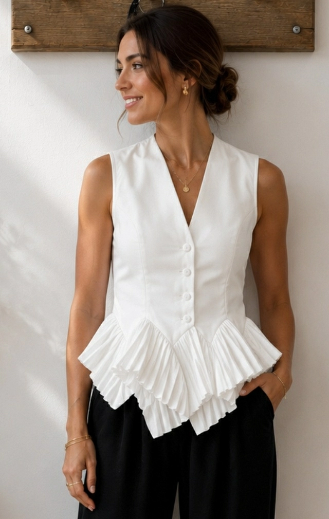 BLUSA BLANCA PLISADA ELEGANCE BLUSA BLANCA PLISADA ELEGANCE