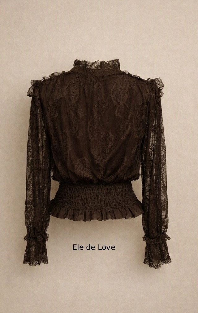 BLUSA DE ENCAJE CHOCOLATE