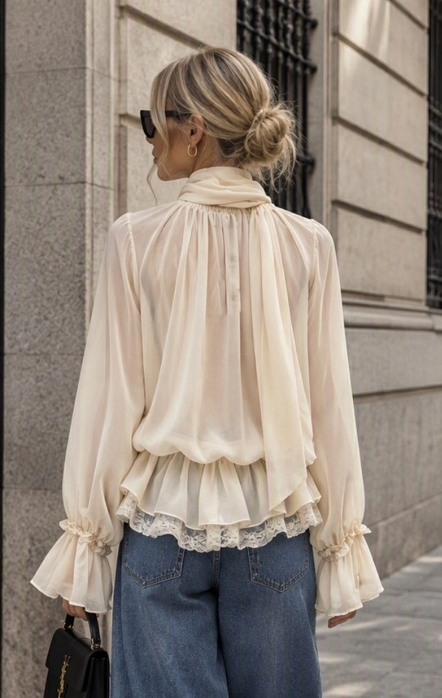 BLUSA ROMANTICA BEIGE