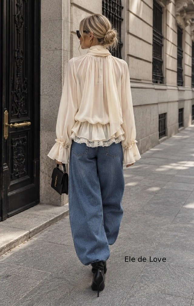 BLUSA ROMANTICA BEIGE