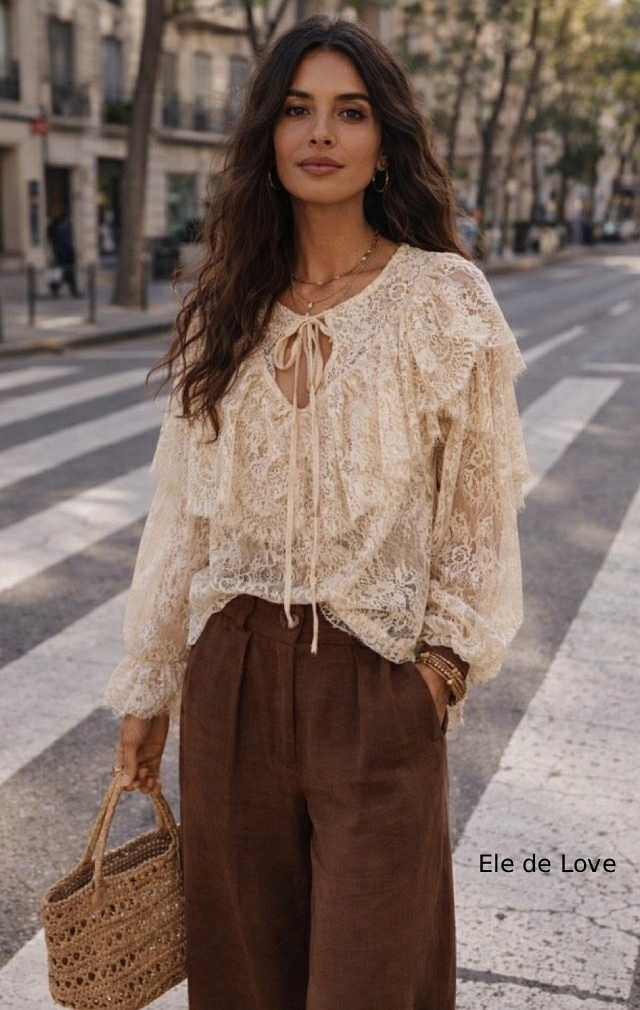 BLUSA ROMANTICA DE ENCAJE