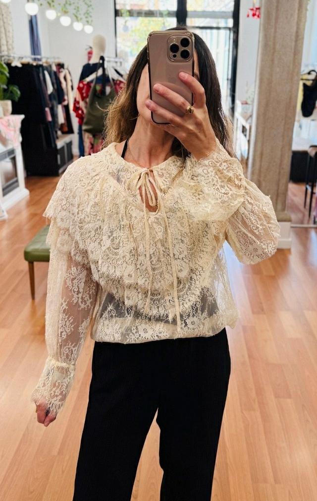 BLUSA ROMANTICA DE ENCAJE BLUSA ROMANTICA DE ENCAJE