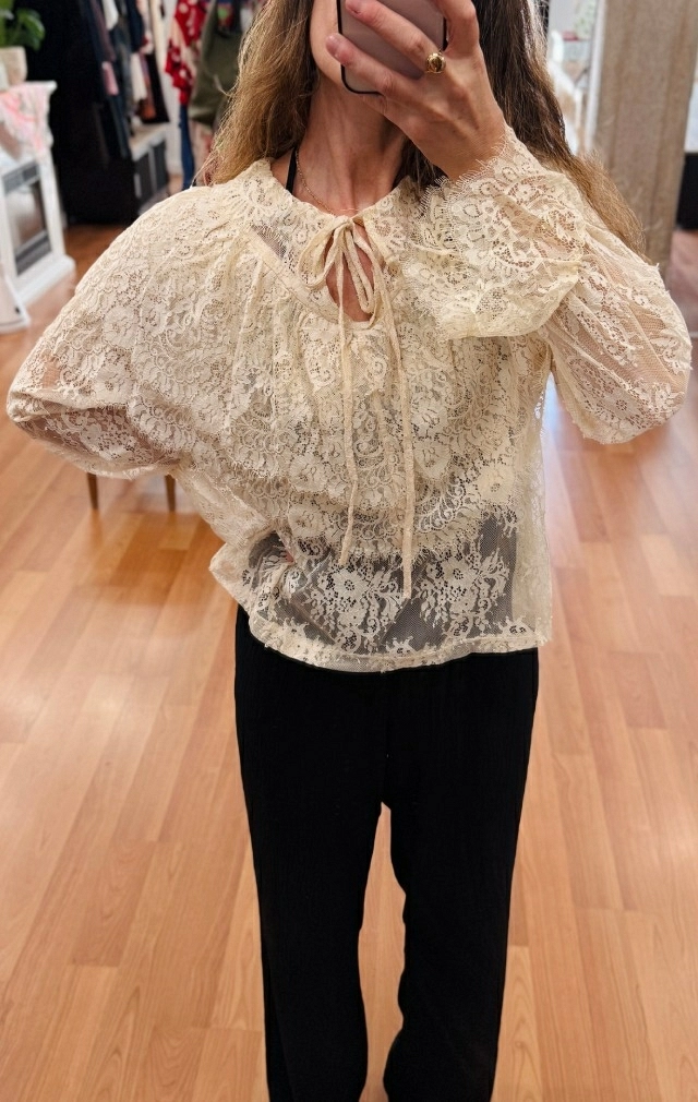BLUSA ROMANTICA DE ENCAJE BLUSA ROMANTICA DE ENCAJE