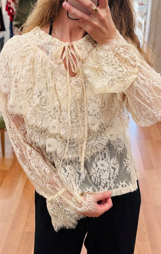 BLUSA ROMANTICA DE ENCAJE BLUSA ROMANTICA DE ENCAJE