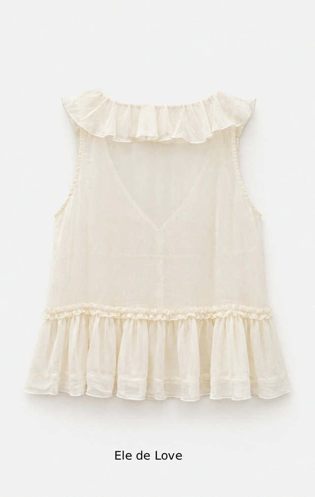 BLUSA VOLANTITOS BEIGE BLUSA VOLANTITOS BEIGE