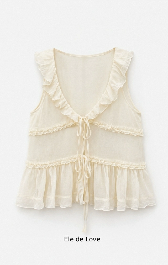 BLUSA VOLANTITOS BEIGE BLUSA VOLANTITOS BEIGE