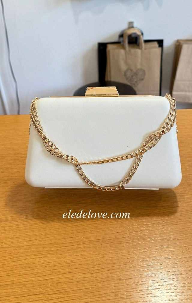 BOLSO DE FIESTA BEIGE Y DORADO