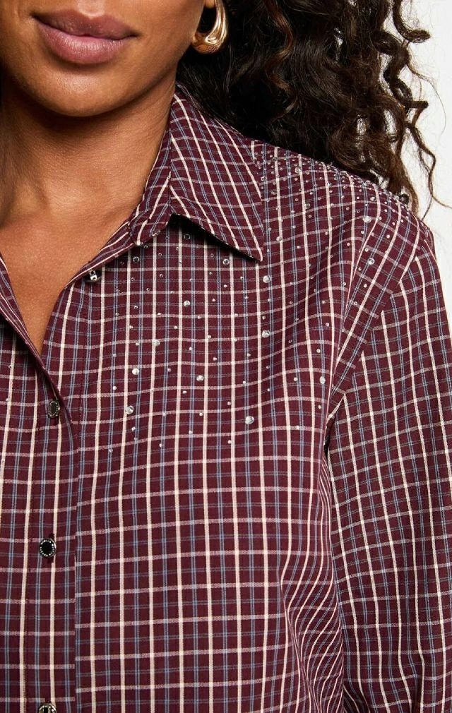CAMISA DE CUADROS CON STRASS CAMISA DE CUADROS CON STRASS