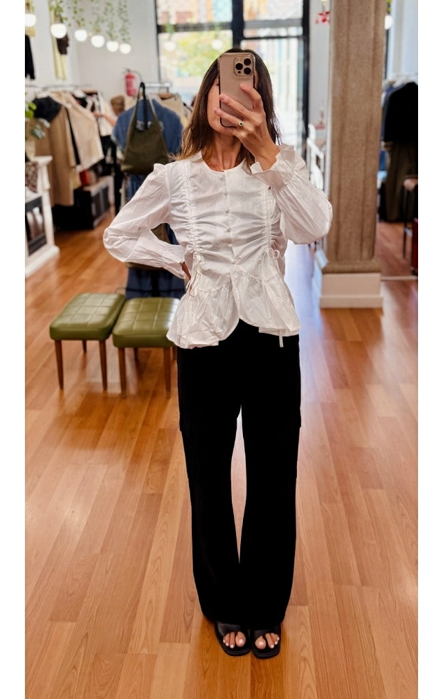 CAMISA FRUNCES BLANCA CAMISA FRUNCES BLANCA