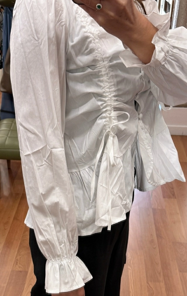 CAMISA FRUNCES BLANCA CAMISA FRUNCES BLANCA