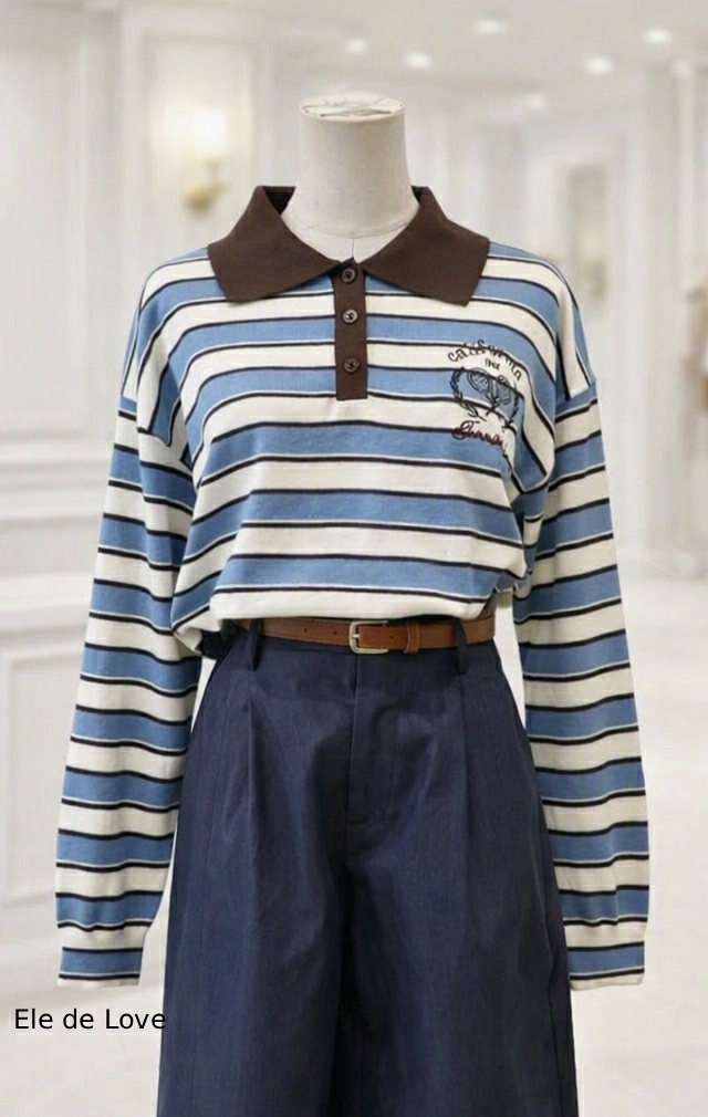 JERESEY POLO DE RAYAS AZUL