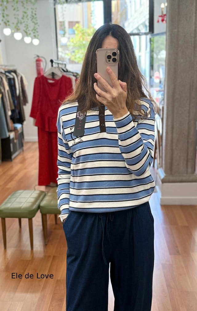 JERESEY POLO DE RAYAS AZUL