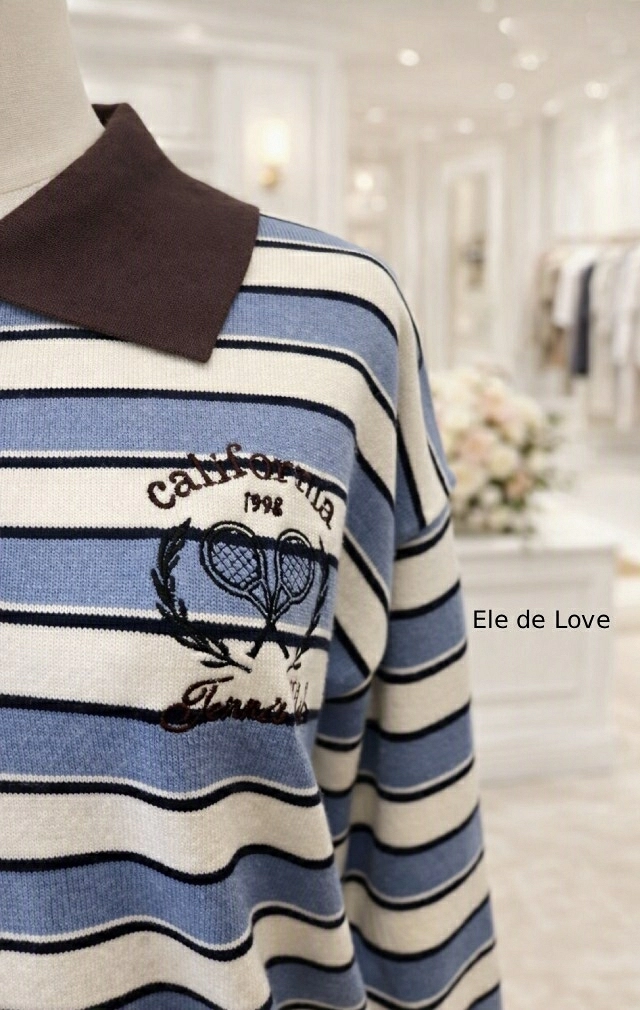 JERESEY POLO DE RAYAS AZUL