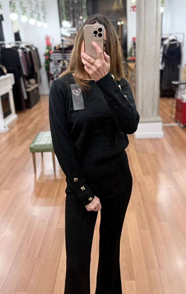 JERSEY DETALLE DE BOTONES DORADOS JERSEY DETALLE DE BOTONES DORADOS