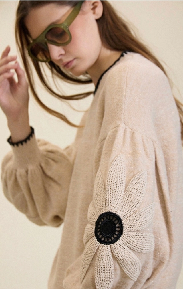 JERSEY MANGA FLOR CROCHET JERSEY MANGA FLOR CROCHET