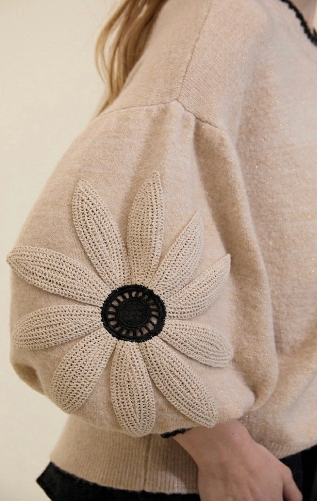 JERSEY MANGA FLOR CROCHET JERSEY MANGA FLOR CROCHET