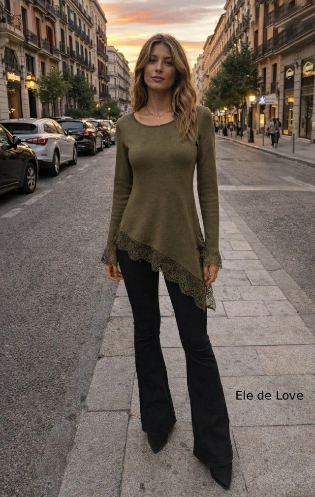 JERSEY VERDE CON PUNTILLA