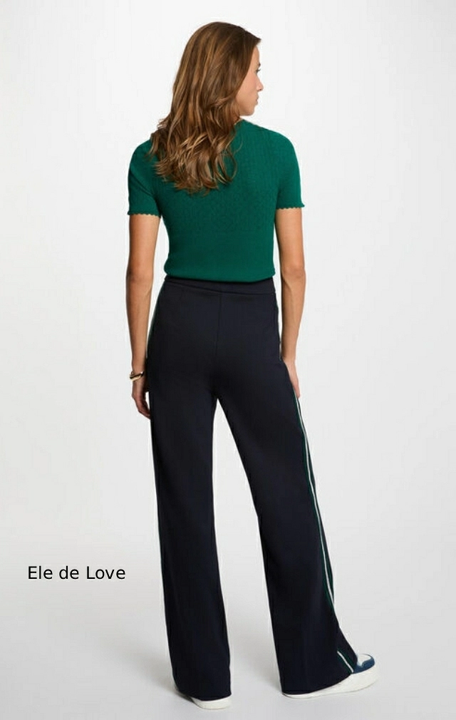 PANTALON ANCHO CON BANDAS LATERALES PANTALON ANCHO CON BANDAS LATERALES