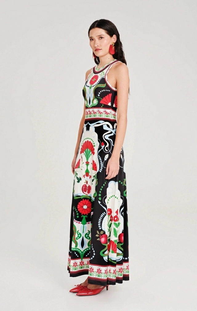 POMEGRANATE LONG DRESS