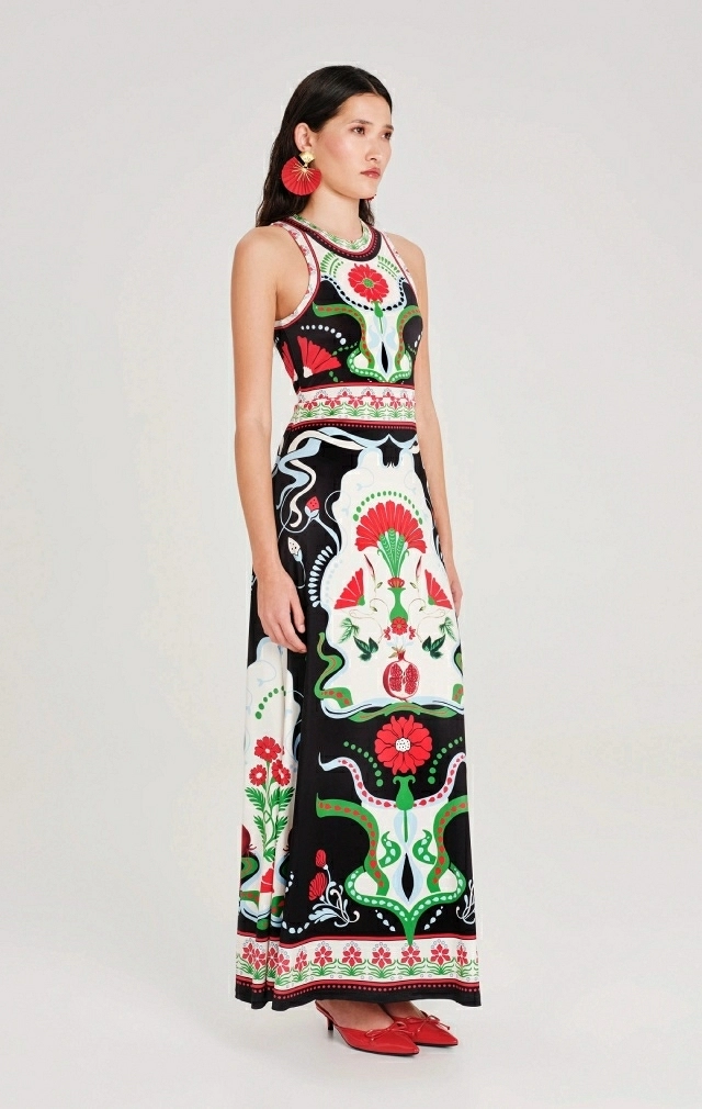 POMEGRANATE LONG DRESS