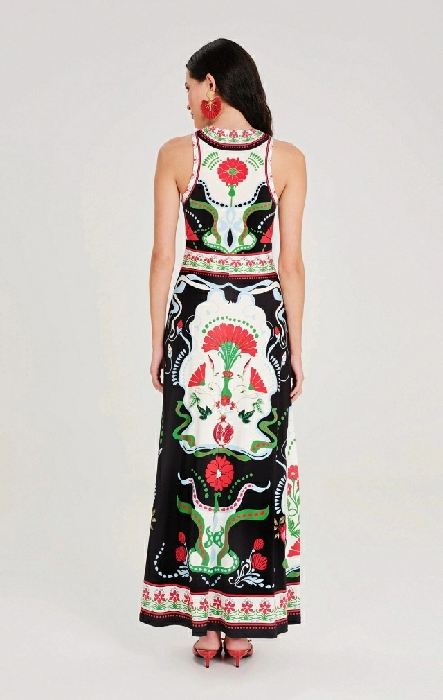 POMEGRANATE LONG DRESS