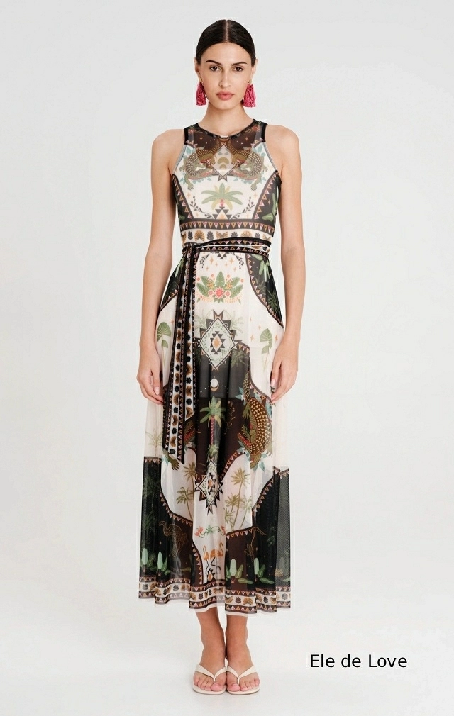 REPTILE LONG DRESS - Mesh REPTILE LONG DRESS - Mesh