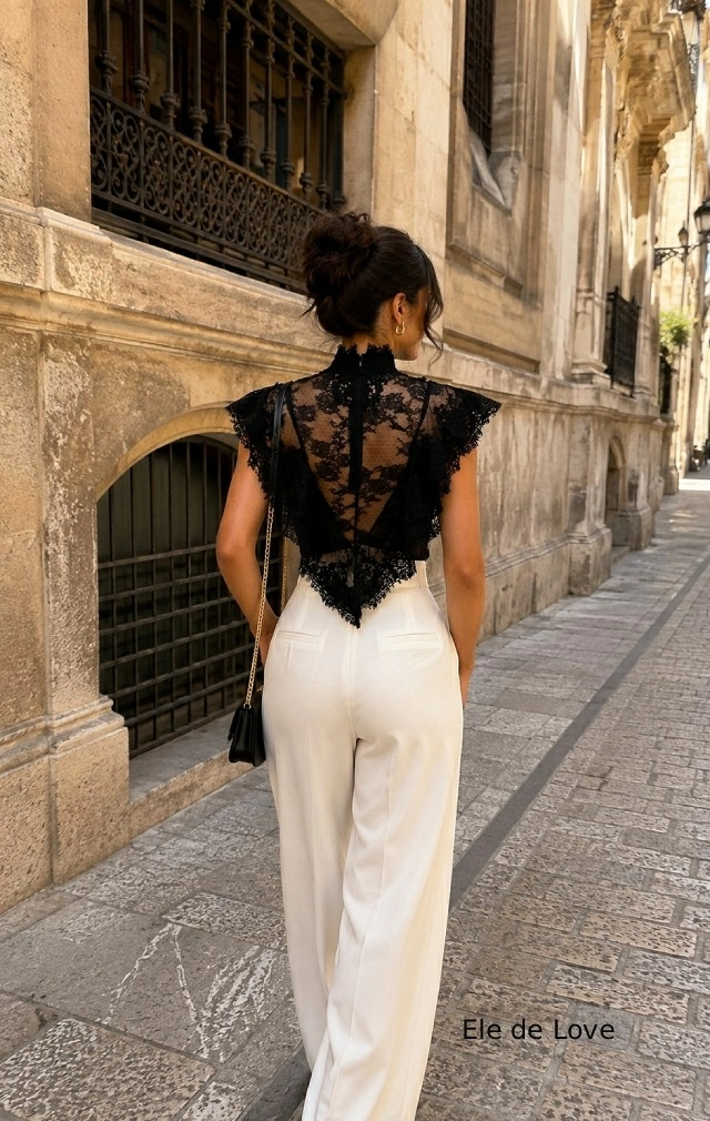 TOP DE ENCAJE ROMANTICO TOP DE ENCAJE ROMANTICO