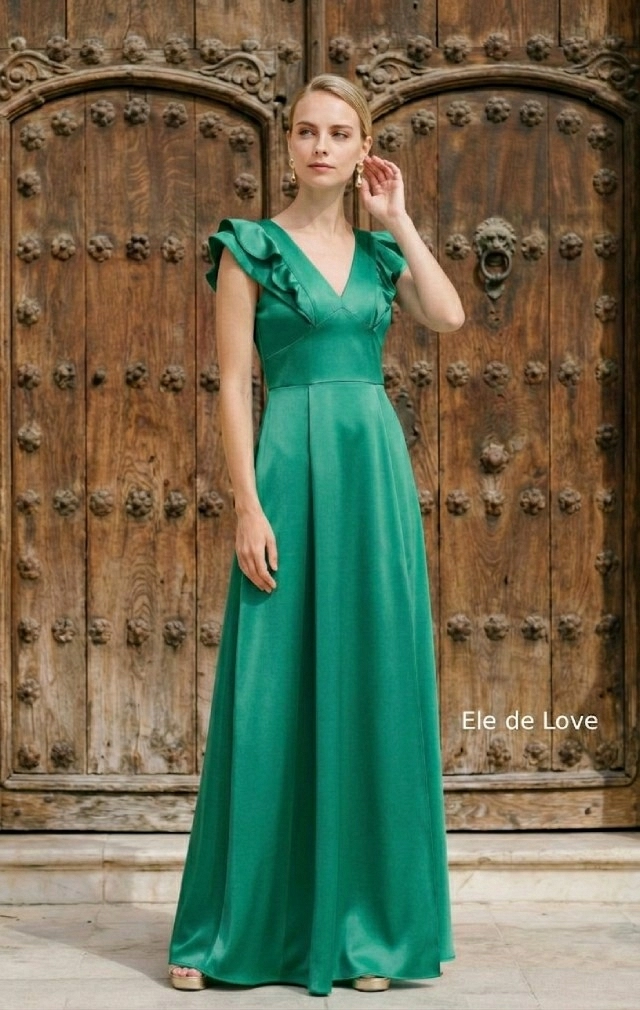 VESTIDO DE RASO ESPALDA CORAZON VESTIDO DE RASO ESPALDA CORAZON