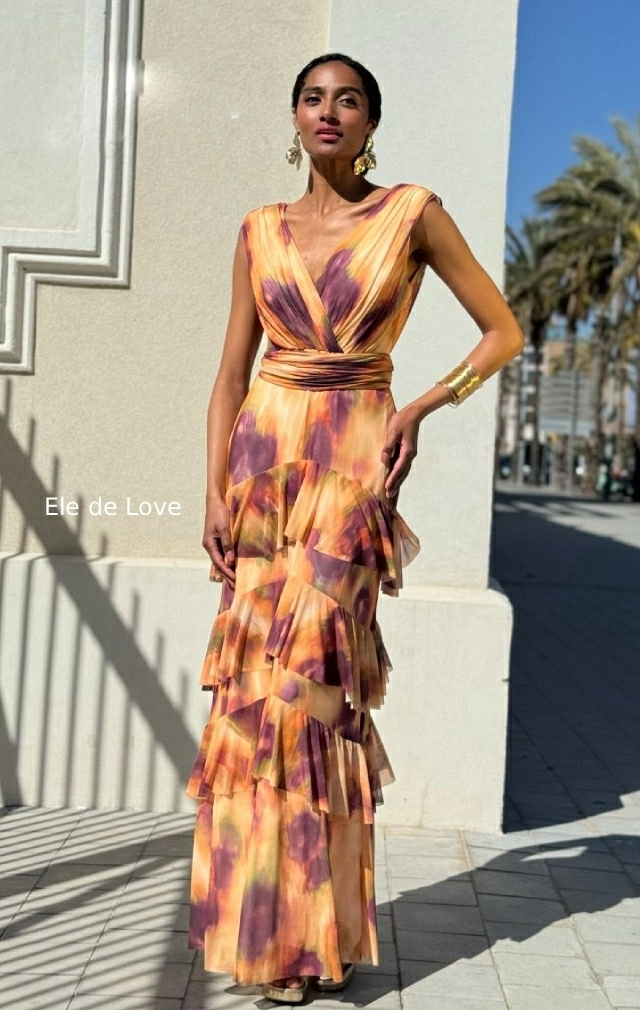 VESTIDO DE TUL CON VOLANTES