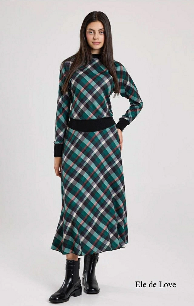 VESTIDO MIDI CUADROS