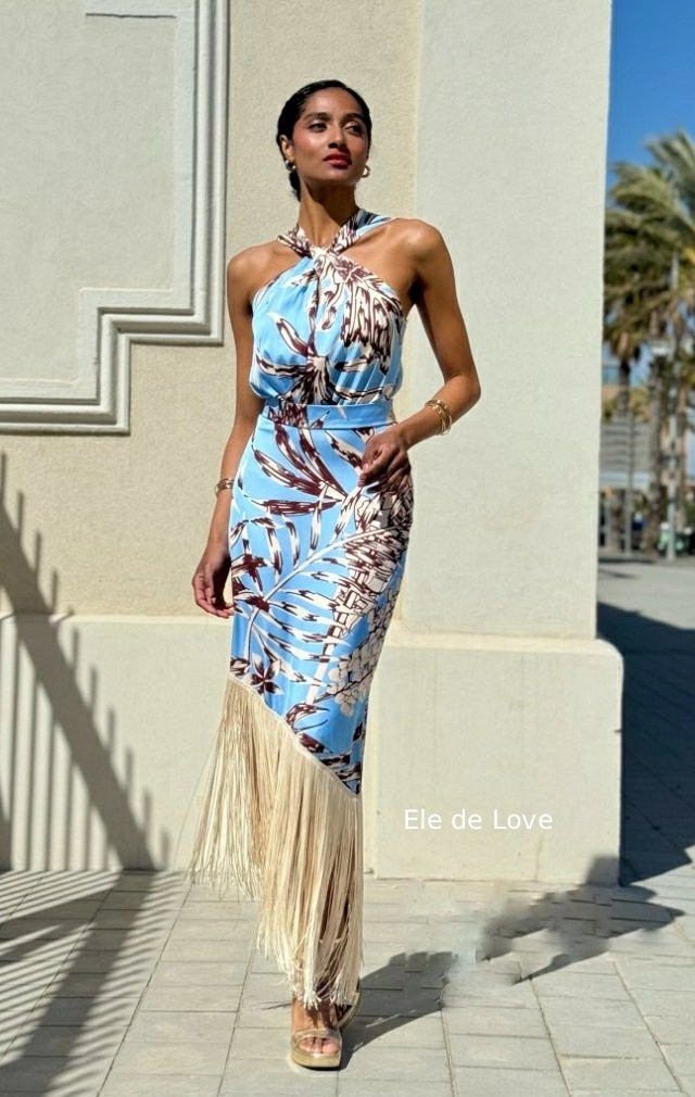 VESTIDO MIDI FLECOS