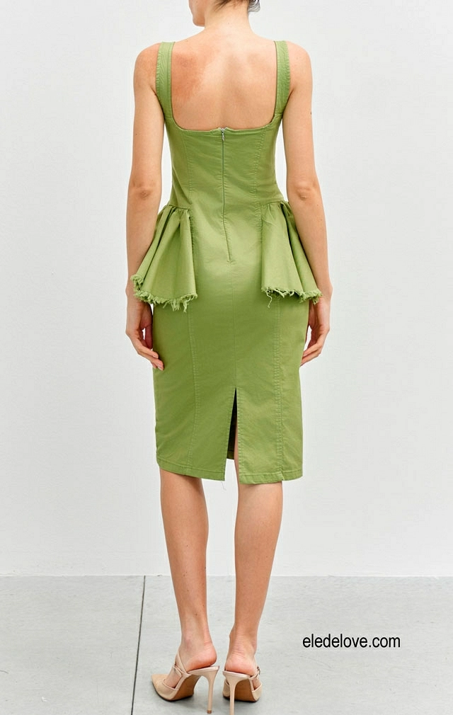 VESTIDO PEPLUM VERDE